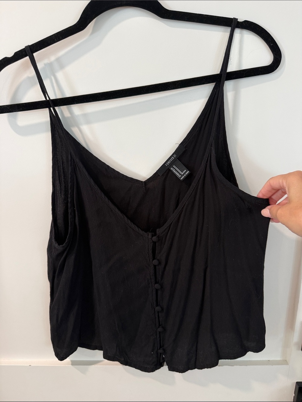 Forever 21 Black Spaghetti-Strap Button-Front Cami
